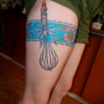 женская татуировка подвязка для Чулок 27.02.2021 №0030 - tattoo garter - tatufoto.com