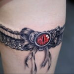 женская татуировка подвязка для Чулок 27.02.2021 №0041 - tattoo garter - tatufoto.com