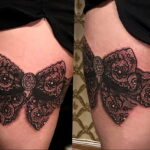 женская татуировка подвязка для Чулок 27.02.2021 №0043 - tattoo garter - tatufoto.com