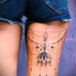 женская татуировка подвязка для Чулок 27.02.2021 №0050 - tattoo garter - tatufoto.com