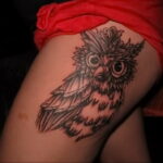 женский рисунок татуировки с совой 15.02.2021 №0059 - owl tattoo for girls - tatufoto.com