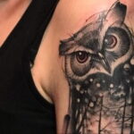 женский рисунок татуировки с совой 15.02.2021 №0061 - owl tattoo for girls - tatufoto.com