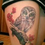 женский рисунок татуировки с совой 15.02.2021 №0071 - owl tattoo for girls - tatufoto.com