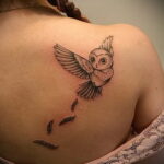 женский рисунок татуировки с совой 15.02.2021 №0074 - owl tattoo for girls - tatufoto.com