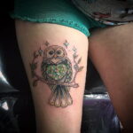 маленькая тату с совой на фото 15.02.2021 №0056 - little owl tattoo- tatufoto.com