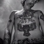 мужской рисунок тату с совой пример 15.02.2021 №0045 - owl tattoo men - tatufoto.com