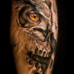мужской рисунок тату с совой пример 15.02.2021 №0149 - owl tattoo men - tatufoto.com