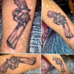 пример рисунка тату револьвер на фото 16.02.2021 №0062 - tattoo revolver - tatufoto.com
