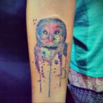 пример рисунка тату сова на руке 15.02.2021 №0012 - owl tattoo on arm - tatufoto.com