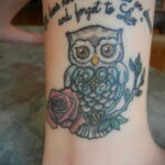 пример рисунка тату сова на руке 15.02.2021 №0048 - owl tattoo on arm - tatufoto.com