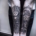 пример рисунка тату сова на руке 15.02.2021 №0053 - owl tattoo on arm - tatufoto.com