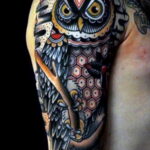 пример рисунка тату сова на руке 15.02.2021 №0076 - owl tattoo on arm - tatufoto.com