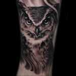 пример рисунка тату сова реализм 15.02.2021 №0053 - owl tattoo realism - tatufoto.com