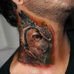 пример рисунка тату сова реализм 15.02.2021 №0117 - owl tattoo realism - tatufoto.com