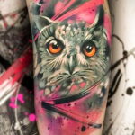 пример рисунка тату сова реализм 15.02.2021 №0130 - owl tattoo realism - tatufoto.com
