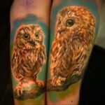 пример рисунка тату сова реализм 15.02.2021 №0138 - owl tattoo realism - tatufoto.com