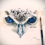 тату глаза совы пример рисунка 15.02.2021 №0030 - owl eyes tattoo - tatufoto.com