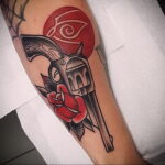 тату револьвер и роза 16.02.2021 №0049 - tattoo rose revolver - tatufoto.com