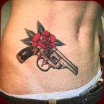 тату револьвер и роза 16.02.2021 №0050 - tattoo rose revolver - tatufoto.com