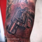 тату револьвер фото пример рисунка 16.02.2021 №0041 - tattoo revolver - tatufoto.com