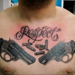 тату револьвер фото пример рисунка 16.02.2021 №0088 - tattoo revolver - tatufoto.com