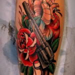 тату револьвер фото пример рисунка 16.02.2021 №0099 - tattoo revolver - tatufoto.com