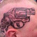 тату револьвер фото пример рисунка 16.02.2021 №0112 - tattoo revolver - tatufoto.com