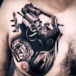 тату револьвер фото пример рисунка 16.02.2021 №0118 - tattoo revolver - tatufoto.com