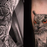 тату с черной совой на фото 15.02.2021 №0019 - black owl tattoo- tatufoto.com