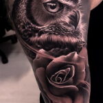 тату с черной совой на фото 15.02.2021 №0027 - black owl tattoo- tatufoto.com