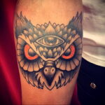 тату с черной совой на фото 15.02.2021 №0065 - black owl tattoo- tatufoto.com