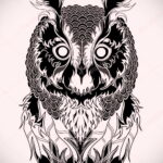 тату с черной совой на фото 15.02.2021 №0077 - black owl tattoo- tatufoto.com