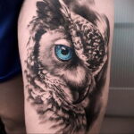 тату с черной совой на фото 15.02.2021 №0095 - black owl tattoo- tatufoto.com