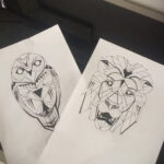 тату сова геометрия 15.02.2021 №0011 - owl tattoo geometr - tatufoto.com