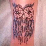тату сова и ловец снов 15.02.2021 №0011 - owl and dreamcatcher tattoo - tatufoto.com