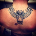 тату сова и череп пример рисунка 15.02.2021 №0139 - owl skull tattoo - tatufoto.com