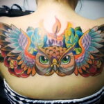 цветной рисунок татуировки с совой 15.02.2021 №0001 - owl tattoo color - tatufoto.com