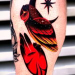 цветной рисунок татуировки с совой 15.02.2021 №0039 - owl tattoo color - tatufoto.com