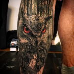 цветной рисунок татуировки с совой 15.02.2021 №0044 - owl tattoo color - tatufoto.com