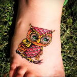 цветной рисунок татуировки с совой 15.02.2021 №0075 - owl tattoo color - tatufoto.com