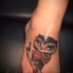 цветной рисунок татуировки с совой 15.02.2021 №0077 - owl tattoo color - tatufoto.com