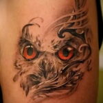 цветной рисунок татуировки с совой 15.02.2021 №0081 - owl tattoo color - tatufoto.com