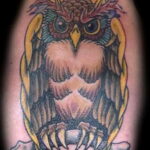 цветной рисунок татуировки с совой 15.02.2021 №0104 - owl tattoo color - tatufoto.com