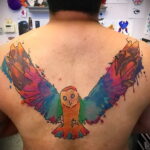 цветной рисунок татуировки с совой 15.02.2021 №0112 - owl tattoo color - tatufoto.com