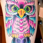 цветной рисунок татуировки с совой 15.02.2021 №0115 - owl tattoo color - tatufoto.com