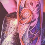 цветной рисунок татуировки с совой 15.02.2021 №0137 - owl tattoo color - tatufoto.com