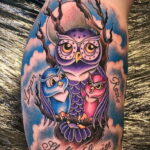 цветной рисунок татуировки с совой 15.02.2021 №0183 - owl tattoo color - tatufoto.com