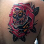 цветной рисунок татуировки с совой 15.02.2021 №0211 - owl tattoo color - tatufoto.com