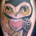 цветной рисунок татуировки с совой 15.02.2021 №0224 - owl tattoo color - tatufoto.com