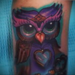 цветной рисунок татуировки с совой 15.02.2021 №0232 - owl tattoo color - tatufoto.com